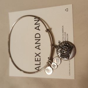 Alex and Ani queen's crown bracelet rafaelian silver